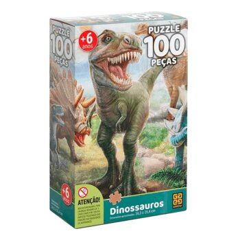 Grow - Quebra-cabeça 100 Peças Dinossauros