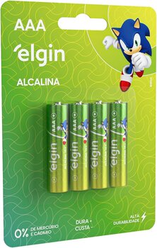 ELGIN Pilha Alcalina AAA Palito 4 Unidades