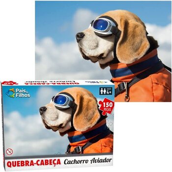 PAIS E FILHOS Quebra Cabeça Cachorro Aviador 150 Peças