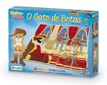 JUNGES Puzzle Quebra-Cabeça 30 Peças O Gato de Botas