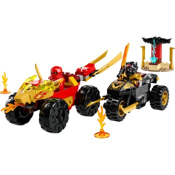 Lego Ninjago - Batalha de Carro e Moto de Kai e Ras