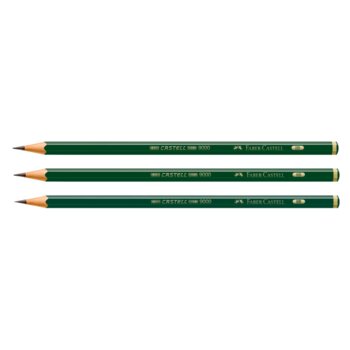 Faber Castell - Ecolápis Grafite 9000 2B/6B/8B (3un)