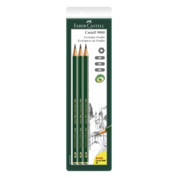 Faber Castell - Ecolápis Grafite 9000 2B/6B/8B (3un)