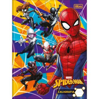 Tilibra - Caderno de Caligrafia Brochura Capa Dura Homem-Aranha 40Fls.