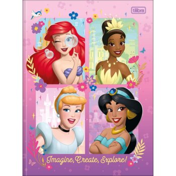 Tilibra - Caderno Brochura Capa Dura Princesas 80Fls. Grande