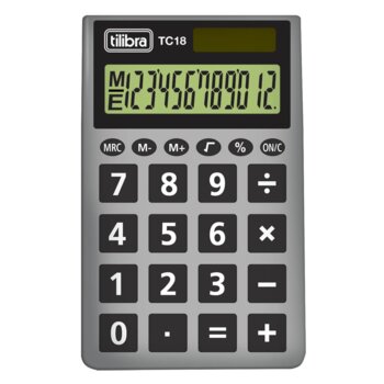 Tilibra - Calculadora de Bolso 12 Dígitos TC18 Cinza