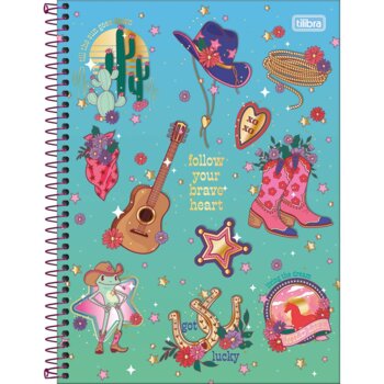 Tilibra - Caderno Espiral Connect 10 Matérias West Girl 160Fls.