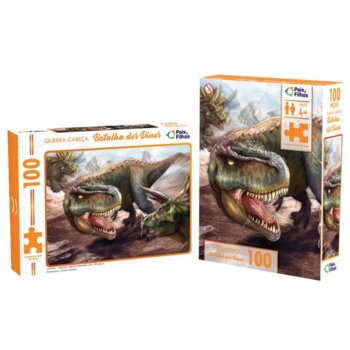 Pais e Filhos - Quebra-Cabeças Batalha dos Dinos 100 Peças