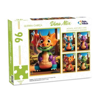 Pais e Filhos - Quebra-Cabeça Dino Mix 96 pçs